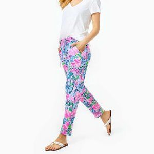 Lilly Pulitzer Emora Knit Pant Gecko Green Tiger Sunrise XL